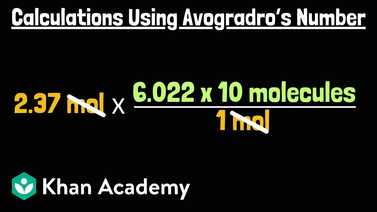 Calculations using Avogadro's number (part 2) | Chemistry | Khan Academy