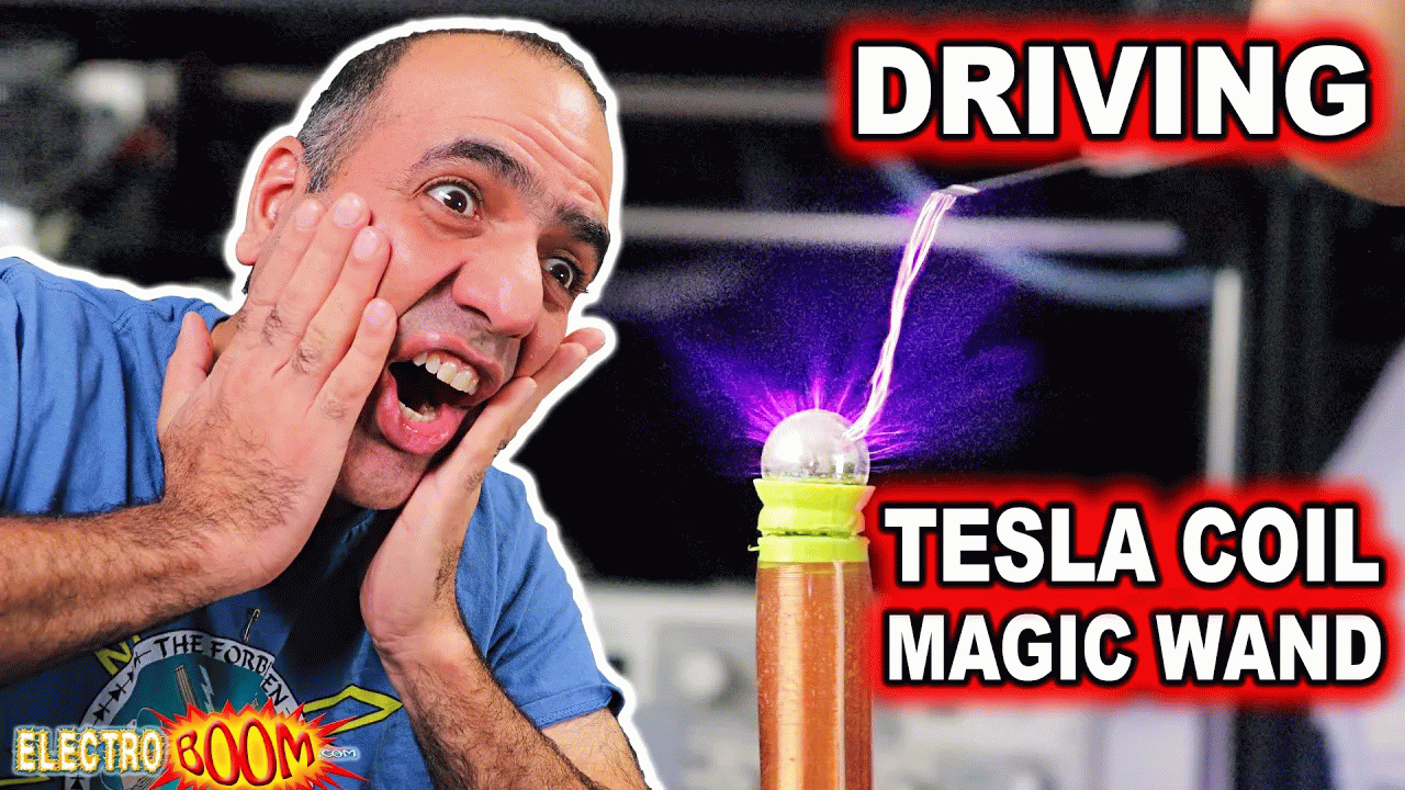Driving my MAGIC WAND Tesla Coil