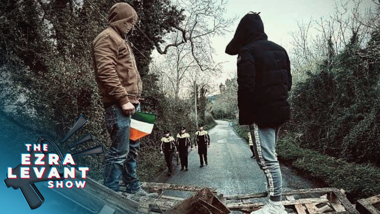 Irish citizens clash with police over plan to house over 100 migrants in small town